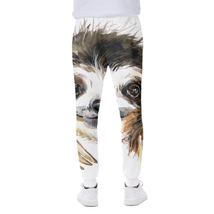 Watercolor Sloth Print Scuba Joggers