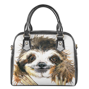 Watercolor Sloth Print Shoulder Handbag