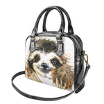 Watercolor Sloth Print Shoulder Handbag