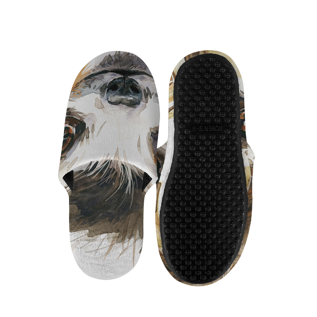 Watercolor Sloth Print Slippers