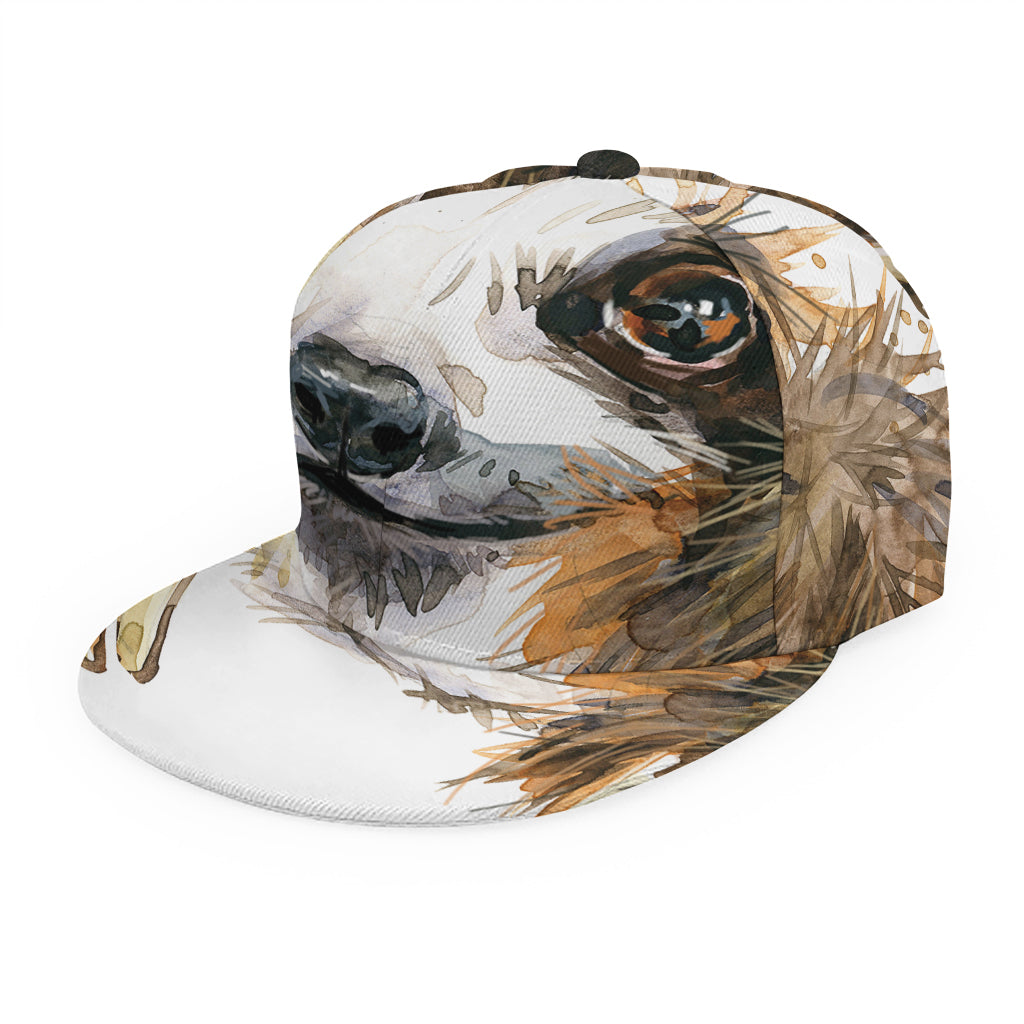 Watercolor Sloth Print Snapback Cap