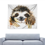 Watercolor Sloth Print Tapestry