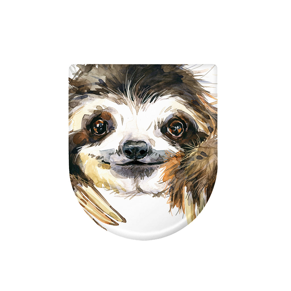 Watercolor Sloth Print Toilet Lid Cover