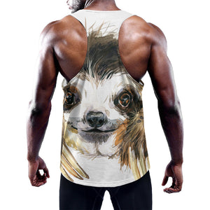 Watercolor Sloth Print Training Tank Top