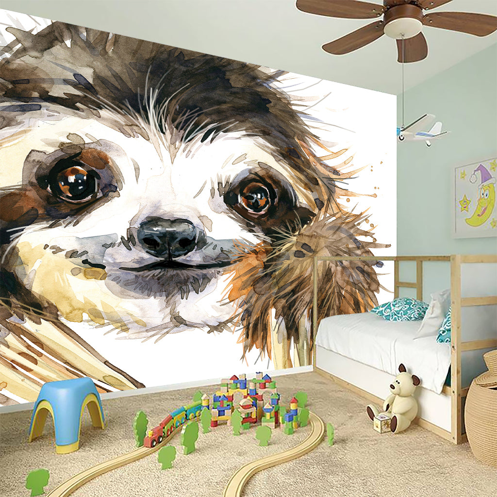 Watercolor Sloth Print Wall Sticker