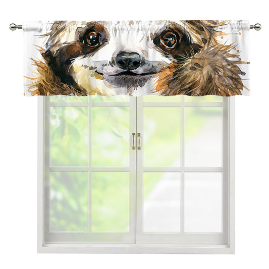Watercolor Sloth Print Window Valance