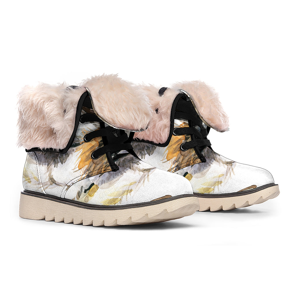 Watercolor Sloth Print Winter Boots