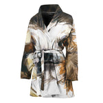 Watercolor Sloth Print Women's Bathrobe