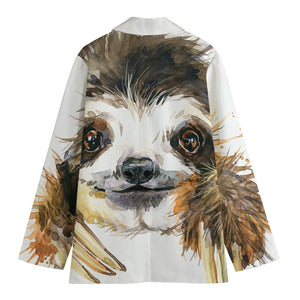 Watercolor Sloth Print Women's Blazer