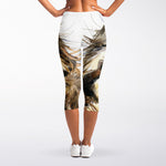 Watercolor Sloth Print Women's Capri Leggings