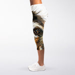 Watercolor Sloth Print Women's Capri Leggings
