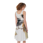 Watercolor Sloth Print Women's Sleeveless Dress