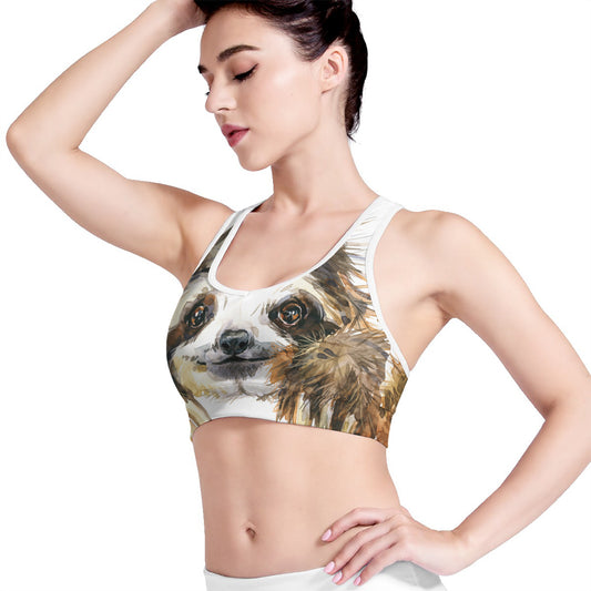 Watercolor Sloth Print Women's Sports Bra
