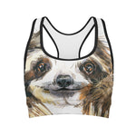 Watercolor Sloth Print Women's Sports Bra
