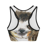 Watercolor Sloth Print Women's Sports Bra