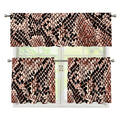 Watercolor Snakeskin Print 3 Piece Kitchen Curtains