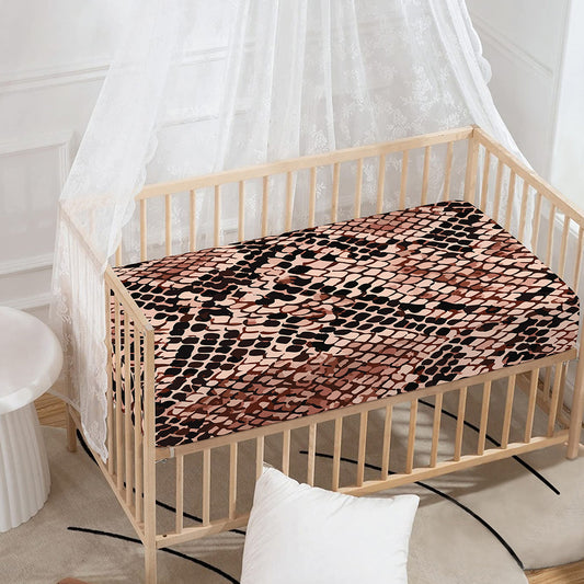 Watercolor Snakeskin Print Baby Crib Sheet