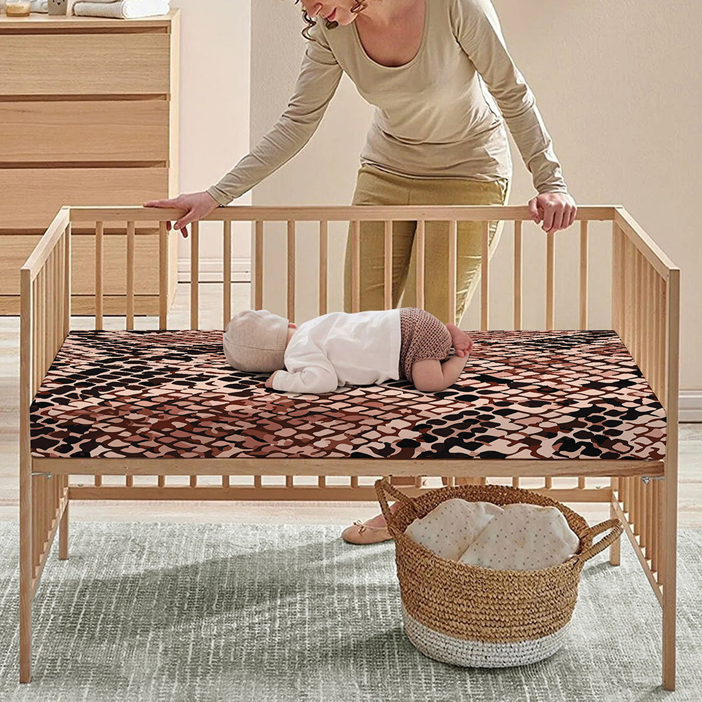 Watercolor Snakeskin Print Baby Crib Sheet