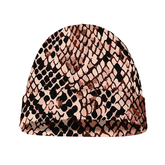 Watercolor Snakeskin Print Beanie