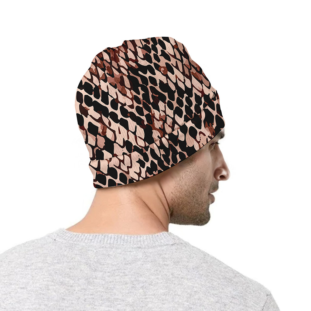 Watercolor Snakeskin Print Beanie