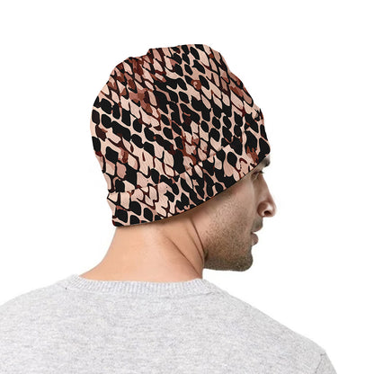 Watercolor Snakeskin Print Beanie