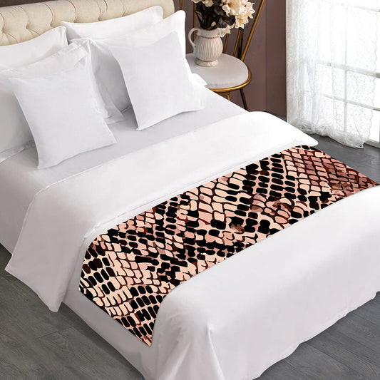 Watercolor Snakeskin Print Bed Runner