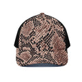 Watercolor Snakeskin Print Black Mesh Trucker Hat