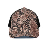 Watercolor Snakeskin Print Black Mesh Trucker Cap