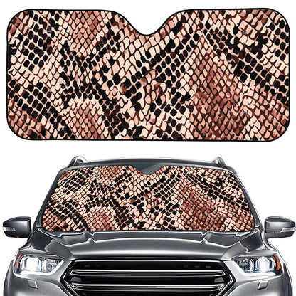 Watercolor Snakeskin Print Car Windshield Sun Shade