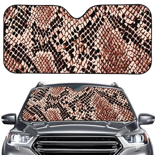 Watercolor Snakeskin Print Car Windshield Sun Shade