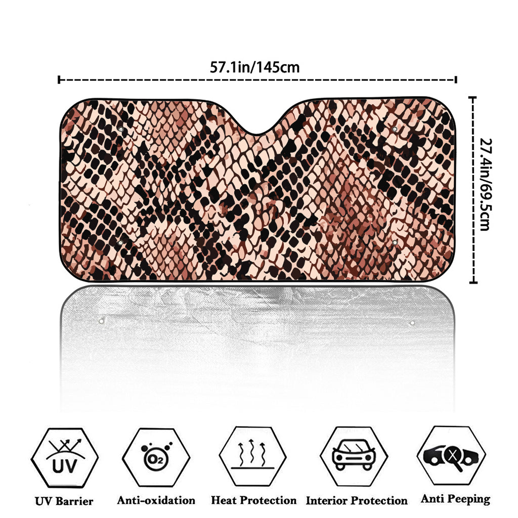 Watercolor Snakeskin Print Car Windshield Sun Shade