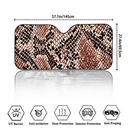 Watercolor Snakeskin Print Car Windshield Sun Shade