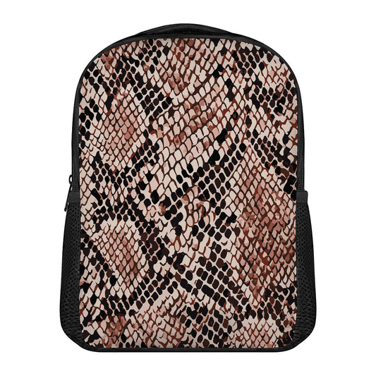 Watercolor Snakeskin Print Casual Backpack