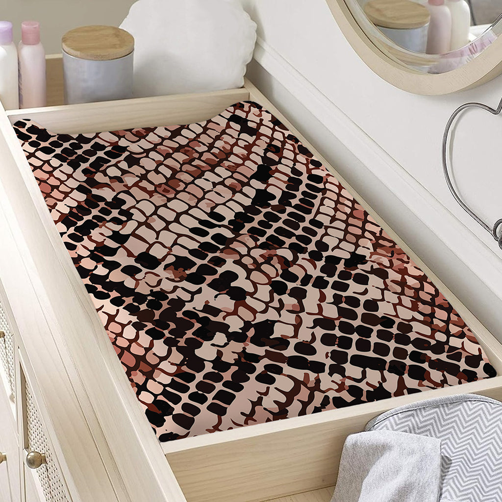 Watercolor Snakeskin Print Changing Pad Cover