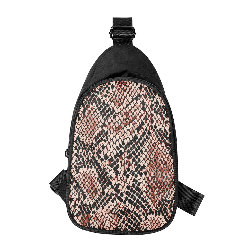 Watercolor Snakeskin Print Chest Bag