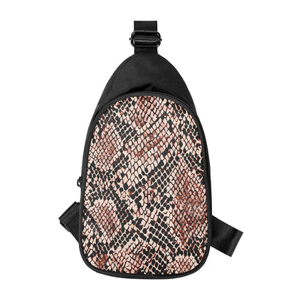 Watercolor Snakeskin Print Chest Bag