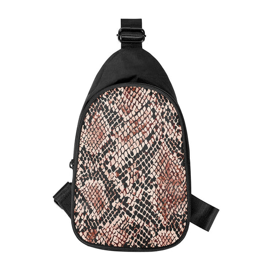 Watercolor Snakeskin Print Chest Bag