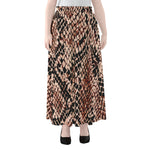 Watercolor Snakeskin Print Chiffon Maxi Skirt