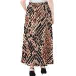 Watercolor Snakeskin Print Chiffon Maxi Skirt