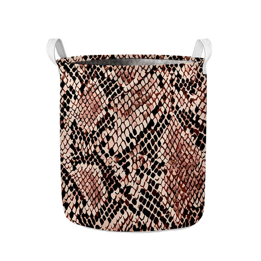 Watercolor Snakeskin Print Collapsible Laundry Basket