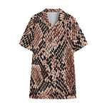 Watercolor Snakeskin Print Cotton Hawaiian Shirt