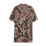 Watercolor Snakeskin Print Cotton Hawaiian Shirt