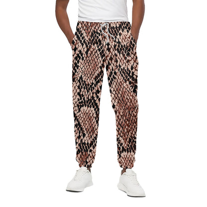 Watercolor Snakeskin Print Cotton Pants