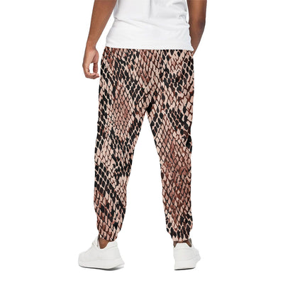 Watercolor Snakeskin Print Cotton Pants