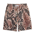 Watercolor Snakeskin Print Cotton Shorts