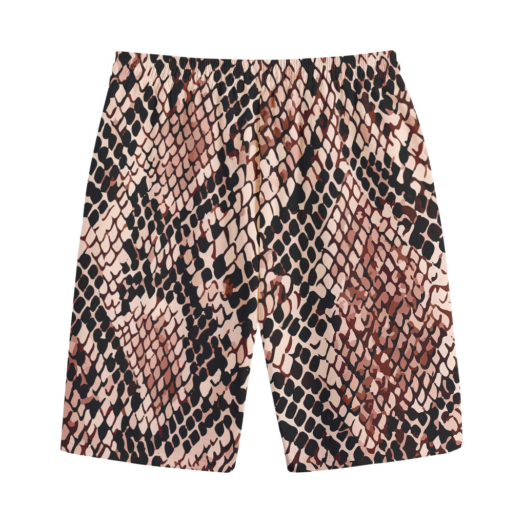 Watercolor Snakeskin Print Cotton Shorts