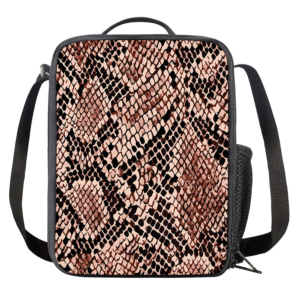 Watercolor Snakeskin Print Crossbody Lunch Bag
