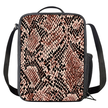Watercolor Snakeskin Print Crossbody Lunch Bag