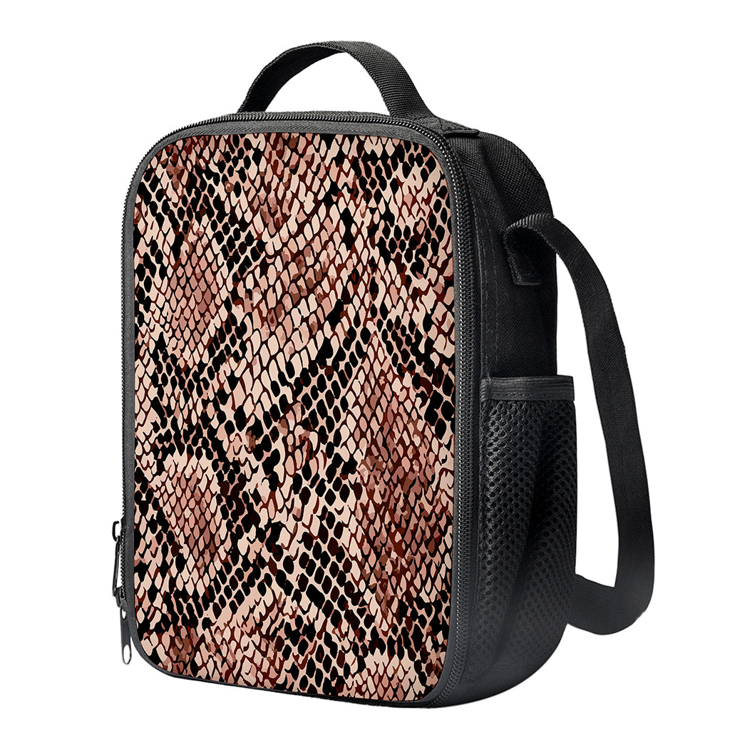 Watercolor Snakeskin Print Crossbody Lunch Bag
