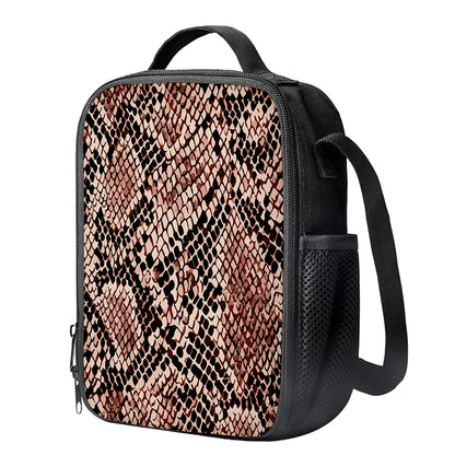 Watercolor Snakeskin Print Crossbody Lunch Bag